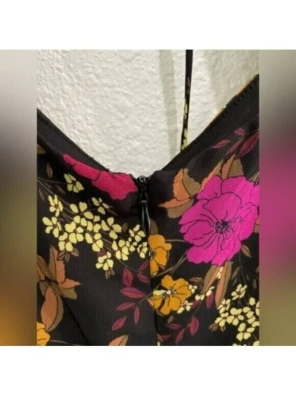 Astr Dark Floral Ruched Blouse Feminine Whimsigoth Open Back